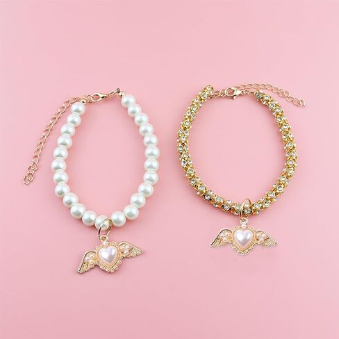 Heart Pearl Connector Charms Alloy Gold Wing Links with Pearls Mixed Color 20Pcs for DIY Valentine's Day Jewelry Making in Saudi Arabia