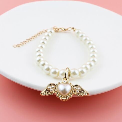 Heart Pearl Connector Charms Alloy Gold Wing Links with Pearls Mixed Color 20Pcs for DIY Valentine's Day Jewelry Making in Saudi Arabia