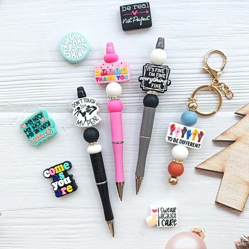 JNwhy Focal Silicone Beads Bulk for Beadable Pen Astronaut Rocket Spaceship Series Soft Rubber Loose Beads Focal Pen Beads for Keychain DIY Making Handmade Crafts (Astronaut Set) in Saudi Arabia