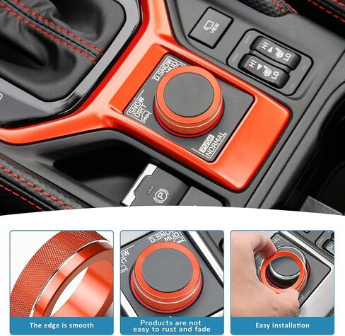 Auovo Drive Mode Gear Shift Switch Knob Cover Ring for Subaru Forester 2019-2024 Car Interior Accessories Aluminum Alloy AC Climate Control Knob Outer Ring Red-Orange in Saudi Arabia