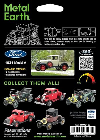 مجموعة نماذج معدنية ثلاثية الأبعاد من Metal Earth Fascinations لعام 1931 Ford Model A مع ملاقط in Saudi Arabia