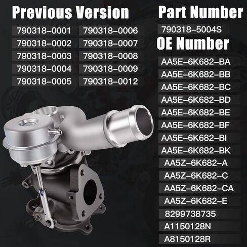 Right Side Turbo Turbocharger 790318-0006 Compatible with Fo-rd Flex Taurus Explorer Sport Lin-coln MKS MKT 3.5L V6 2010-2019 790318-5004S AA5E6K682BA in Kuwait