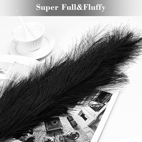 BLEUM CADE 4pcs 43 "/3.6FT عشب بامباس صناعي، أسود طويل القامة عشب بامباس لمزهرية الأرضية، بوهو الاصطناعي بامباس ديكور العشب، وهمية العشب أبهى رقيق حشو زهرية لغرفة المنزل ديكور بوهو in Kuwait