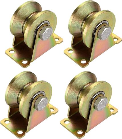 4-Pack 660 lbs Heavy-Duty 2in V-Groove Casters with Brackets for Sliding Gates Wheel, Rolling Gates and Industrial Machines in Saudi Arabia