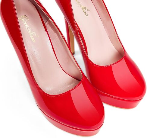 GENSHUO Platform Pumps Closed Toe Stilettos Heels Sexy Pumps High Heels for Women Round Toe Party Club Wedding Prom Stilettos in Kuwait