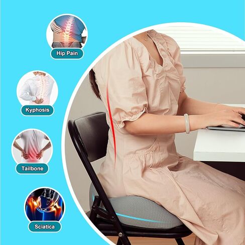 وسادة مقعد كبيرة من إسفنج الذاكرة لتخفيف الضغط وعرق النسا ووسادة تخفيف آلام عظم الذيل، وسائد كرسي مكتب غير قابلة للانزلاق، وسادة كرسي بعرض قابل للتعديل للمنزل والمكتب وكرسي الألعاب والسيارة والكرسي المتحرك (-أسود) in Kuwait