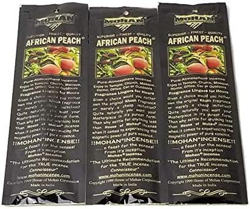 Sticks | Khush | Egyptian Musk | African Peach | Black Sandalwood | & Other Scents Incense Sticks in 3 10 Packs (African Peach) in Saudi Arabia