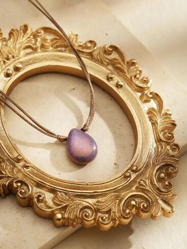 sacina boho العصرية الأرجواني دمعة الزجاج قلادة المختنق، قلادة الهبي، قلادة الصيف، قلادة الشاطئ، قلادة بوهو، هدية مجوهرات عيد الميلاد للنساء in Saudi Arabia