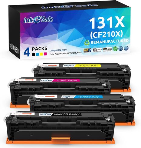 INK E-SALE Remanufactured Toner Cartridge Replacement for HP 131A 131X CF210A CF210X CF211A CF212A CF213A Toner High Yield Set for HP LaserJet Pro 200 M251n M251nw M251 MFP M276nw M276n Color Printer in Saudi Arabia
