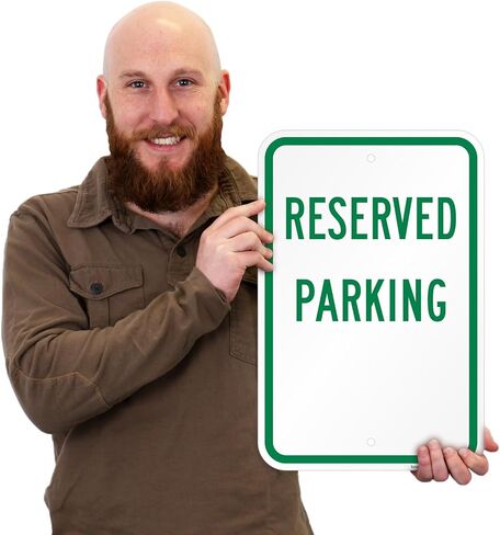 SmartSign (عبوة من 2) لافتة وقوف السيارات المحجوزة، 18 × 12 بوصة، مركب ألومنيوم 2 مم، فتحات مثقوبة مسبقًا، صنع في الولايات المتحدة الأمريكية، أخضر على أبيض in Kuwait