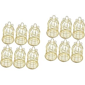 NOLITOY 12 pcs Container Shape Bridal Style Chocolate Supplies Bird Shower Gift Wedding Metal for Bags Cage Birthday Out Bell Hollow Decoration Iron Golden Treat Party Sweets Candy Candys in Saudi Arabia
