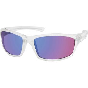 Harley-Davidson Men's Stripe Sunglasses, Crystal White Frames/Blue Mirror Lenses