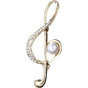 Fashion Music Note Sheet Brooch Colorful Rhinestone Note Treble Clef Brooch Pin Scarf Buckle for Women Wedding Concert Party Jewelry Gift in Kuwait
