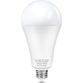 300W Equivalent LED Light Bulb, Super Bright 4060 Lumen Warm White 3000K, A23 E26 Medium Base 33 Watt LED Bulb for Garage Warehouse Workshop Backyard Patio Street Supermarket, 2-Pack