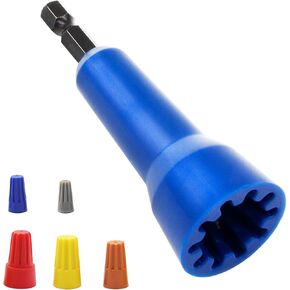 Wire Nut Twister,LISTENJIALE Wire Twister Tool,Wire Twisting Tool,Spin Twisting Wire Connector Socket,Wire Twister Tool for Drill and Wire Connector Driver with 1/4" Chuck(Blue)