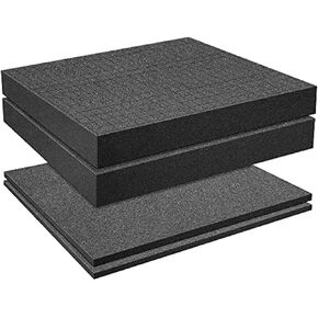 Pick and Pluck Pre-Cubed Foam with bottoms - 2 Sets - Customizable Polyurethane Protective Foam for Tool Drawers, Gun Case, Camera Cases, Board Game Box, Storage Drawer Foam, Foam (Length 12 Inch)