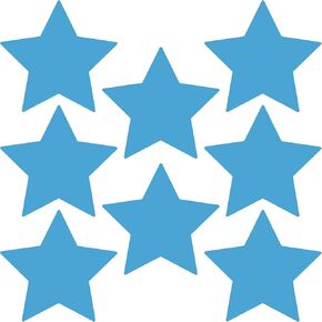 LiteMark Durable Stars, Gloss 5.5 Inch Black Decal, Use on Smooth Concrete, Tile, Glass - Pack of 8 Star Pcs