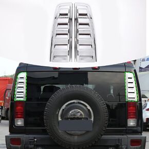 PIUGILH Fit for Hummer H2 2003-2009 Rear Upper Tail Light Lamp Vent Cover Guard Trim Car Decoration Accessories (Black)