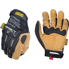 Mechanix Wear: Material4X M-Pact Synthetic Leather Work Gloves, Safety Gloves with Impact Protection and Vibration Absorption, Abrasion Resistance, Work Gloves for Men (Brown, Large)
