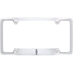 Lincoln Logo Chrome Plated Metal Bottom Engraved License Plate Frame Holder