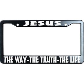 Personalized Love License Plate Frame Black Metal - Jesus The Way The Truth The Life