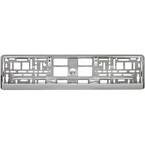 Chrome Style Euro License Plate Holder - Universal Mounting Frame/Bracket