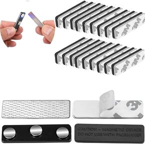Name Badge Magnets - 10 Sets Badge Magnets Backing 3M Type Magnetic Name Tag Holders with 3 Strong Magnets for Business,School,Events,Trade Shows