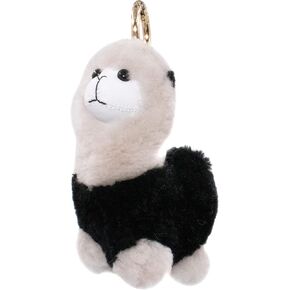 surell Shearling Alpaca Keychain - Cute Plush Llama Bag Charm - Fluffy Soft Sensory Plushie - Fashionable Key Fob
