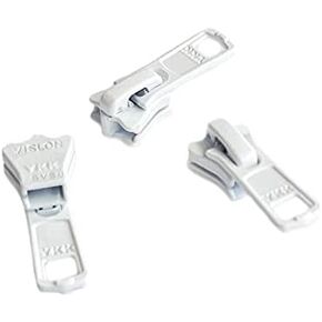 Zipper Repair Kit - #5 YKK Vislon Molded Jacket White Zipper Sliders - Color: White - Choose Your Quantity - Made in The United States (3)