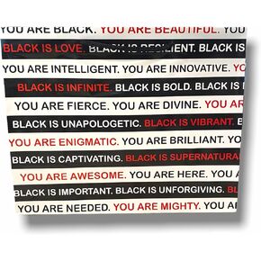 Makena Prints All Occasion Black Affirmations and Empowerment Gift Bags. Size: 1O x 10" x 4". Holds up to 8lbs. Suitable for Birthdays, Baby Showers, and more. Red, Black, White