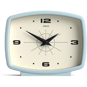 ساعة مكتب JONES CLOCKS® "Film" - تصميم مستطيل قديم باللون البرتقالي، مظهر رائع للرف أو الطاولة أو الرف أو بجانب السرير
