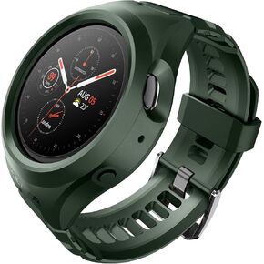Dexnor for Samsung Galaxy Watch Active 2 Band 44mm, New Upgrade [Raised Bezel & Snap-on] Rugged Shockproof Case with Adjustable Strap Band for Galaxy Watch Active 2 [44mm] 2019 Release