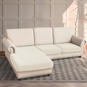 Individual Couch Cushion Covers, Stretch Couch Covers for 3 cushion Couch Sofa,Thick Couch Seat Covers Couch Slipcovers Furniture Protector(3-Seater,Khaki)