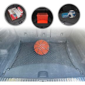 Floor Style Automotive Elastic Trunk Mesh Cargo Net for Audi Q8 Premium Prestige 2019-2023 - Premium Trunk Organizers and Storage - Luggage Net for Crossover - Best Car Organizer for Audi Q 8