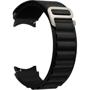 BlackPro No-Gap Nylon Watch Bands Compatible with Samsung Galaxy Watch 6 5 4 Band 40mm 44mm/Watch 5 Pro Band 45mm/Watch 6 4 Classic Band 42mm 43mm 46mm 47mm, Alpine Loop Woven Sport Strap Men Women