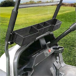 KUAFU Front Inner Basket Compatible with 2000-Up Club Car DS & Precedent Golf Cart Dash Storage Organizer Heavy Duty Steel Powder Coated Black