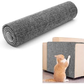 Upgraded Trimmable Cat Scratching Post Carpet Covered 39.4"x15.8", Self-Adhesive Cat Scratching Post Carpet Cat Tree Shelves Steps Replacement Parts Mat Cat Scratcher for Couch Furniture Protector
