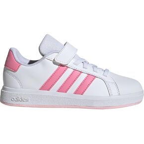 adidas Grand Court 2.0 Sneaker, White/Bliss Pink/Clear Pink, 1 US Unisex little kid