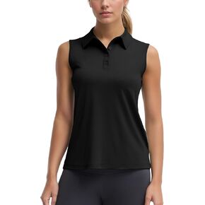 Women's Sleeveless Golf Polo Shirts UPF 50+ Quick Dry Athletic Tops Shirts Workout Tennis Shirts with Buttons