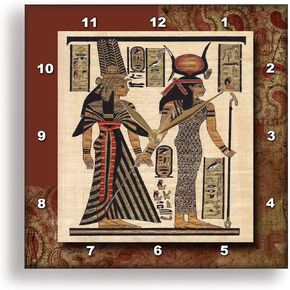 3dRose dpp_99429_1 Ancient Egyptian Papyrus Wall Clock, 10 by 10-Inch