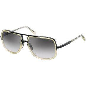 Dita MACH-ONE DT DRX-2030 W-CLR-BLK Matte Black/Vintage Clear Metal Aviator Sunglasses Grey Gradient Lens, 59-17-127