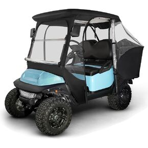 10L0L 4 Passenger 600D Golf Cart Driving Enclosure for Club Car Precedent,4 Side Opening Club Car Precedent Winter Driving Cover with Security Side Mirror Openings (people could seat in the rear seat)