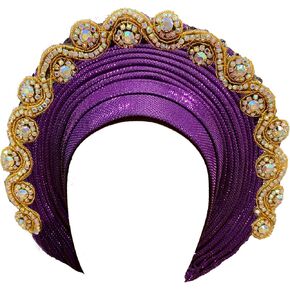 African Women's Turban Hat Stylish Gele Gemstone Headpiece, Perfect for Wedding Parties. Auto Gele Headties Beanie hat