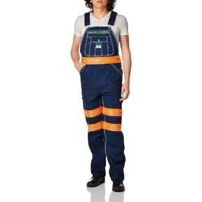 Liberty mens Hi-vis Bib overalls and coveralls workwear apparel, Hi-vis Orange, 42W x 32L US
