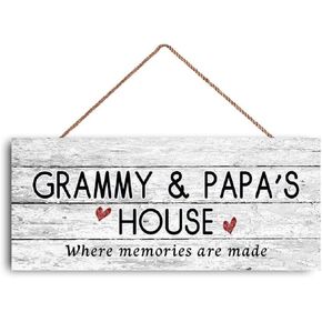 New Sign Grammy and Papa's House Sign, Where Memories are Made, Distressed Style, Gift for Grandparents, 6" x 12" Sign