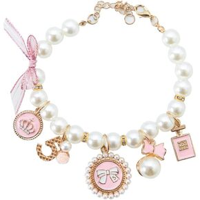 Pet Collar Pearl cat Collar Cute Small Dog Accessories cat Pink Collar Birthday Decoration
