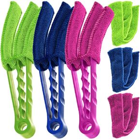 منفضة ستائر النوافذ، مجموعة من 3 فرش من AIFUDA لمصاريع مكيف الهواء وأداة تنظيف مجمع الغبار مع 3 أكمام من الألياف الدقيقة in Kuwait