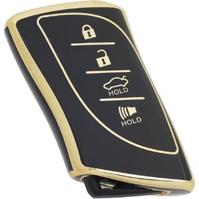 360 Degree Soft TPU Protector Key Fob Cover Case Compatible with Lexus ES350 ES300h UX200 LS500 LS500H LC500 LC500h Smart Remote Key Fob (Black)