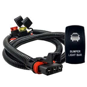 Power Bus Bar Plug Wire Kit with On/Off Rocker Switch Compatible with Polaris Pulse Power Busbar RZR Pro Ranger Crew XP 2018-2023 (Light Bar)
