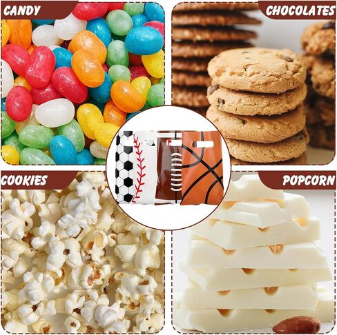 Aliceset 160 قطعة من حقائب الحفلات الرياضية المفضلة لكرة القدم، حقائب هدايا لكرة القدم تحت عنوان حقائب المكافآت البلاستيكية، كرات السلة، أكياس الحلوى مع مقابض للرياضات، مستلزمات حفلات أعياد الميلاد للأولاد in Kuwait